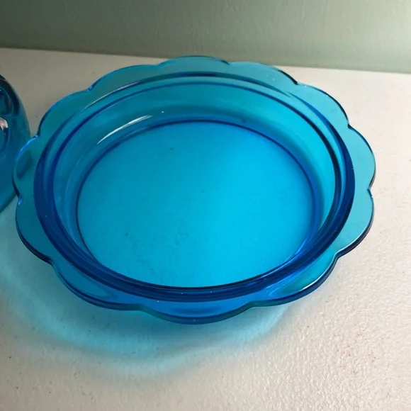 Vintage LE Smith Blue Moon and Stars Butter Dish - Picture 5 of 9